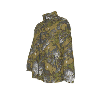 All-Over Print Men's Stand-up Collar Zip-up Windproof Jacket
