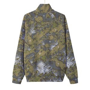 All-Over Print Unisex Stand Collar Black Lining Jacket