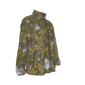 All-Over Print Men's Stand-up Collar Zip-up Windproof Jacket