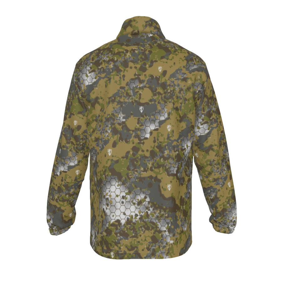 All-Over Print Men's Stand-up Collar Zip-up Windproof Jacket