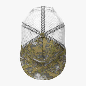 All-Over Print Black Buckle Flat-brimmed Mesh Cap With Box